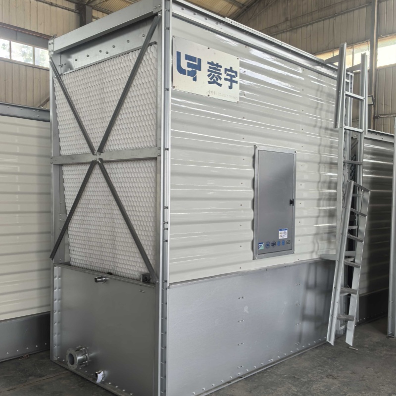 河南鄭州菱宇一體化集水型方形橫流式高溫型與標準型鈑金冷卻塔產(chǎn)品
